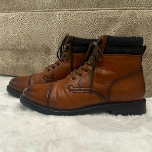 Zara Men Leather Lace-Up Boots